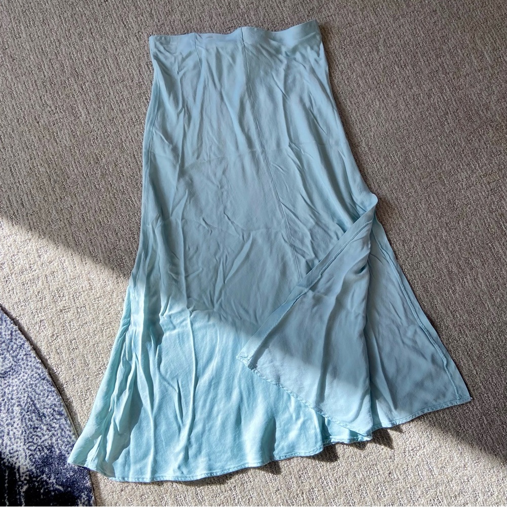 Zara S Mint Green Blue Shimmering Skirt